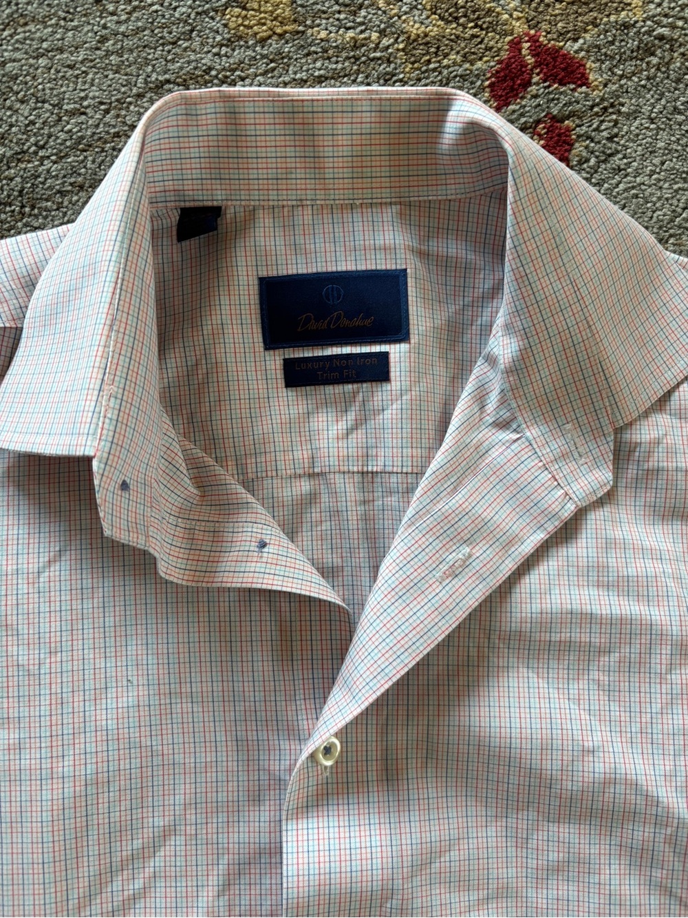 David Donahue non-iron trim fit dress shirt